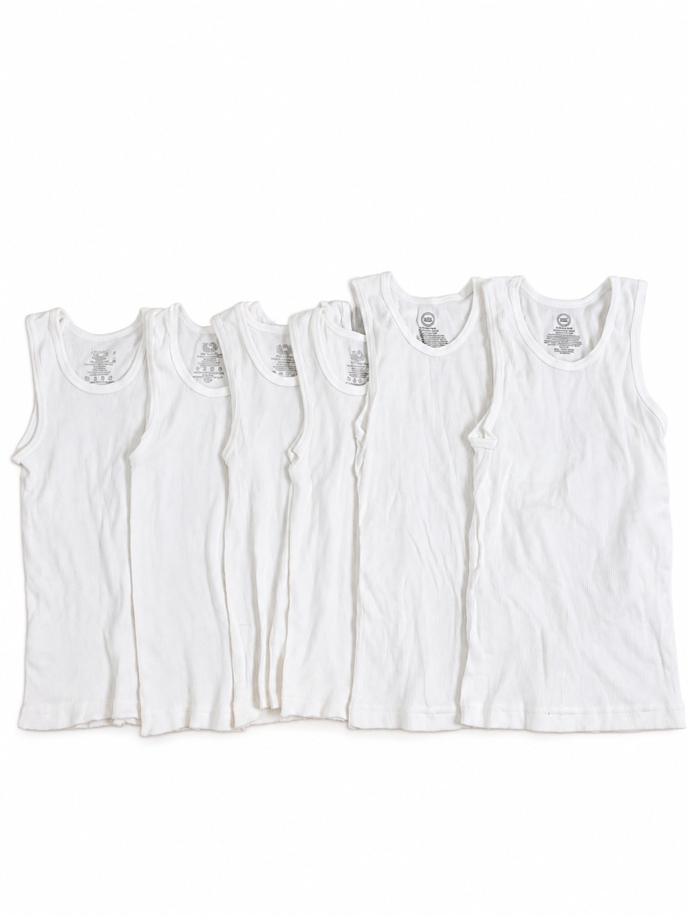 Fruit of the Loom/Wonder Nation Kids White Tank Top Bundle of 10 - Cotton 4-5T